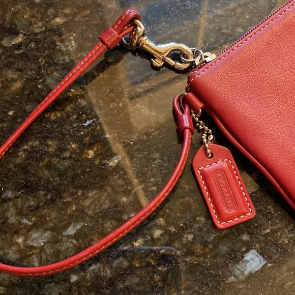 Coach Red Leather Wristlet - Picture 3 of 10